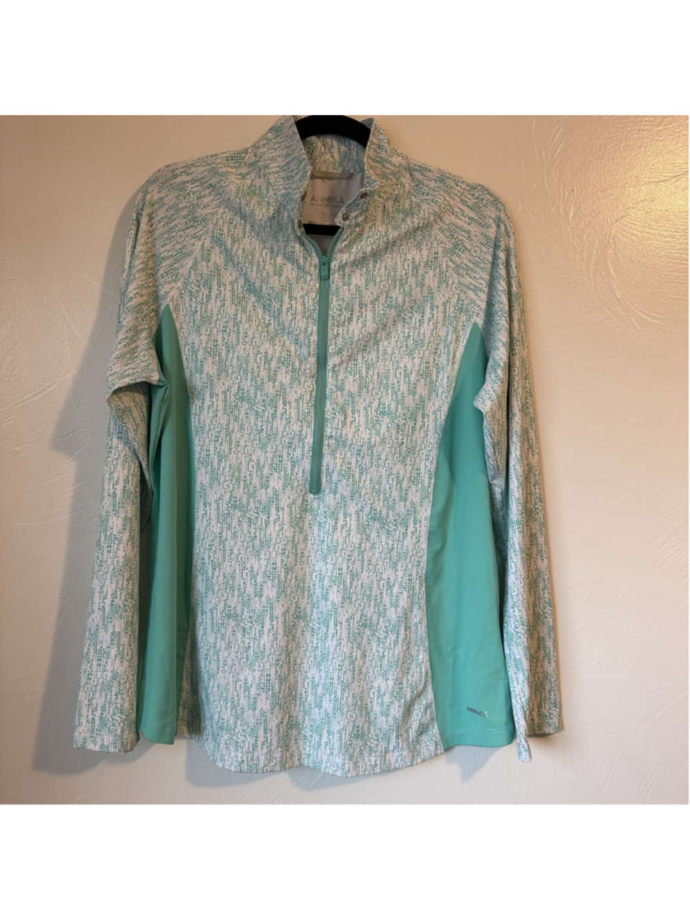 Women’s Annika Cutter & Buck DryTec 1/2 Zip Golf Pullover Green & White XL